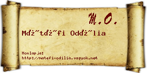 Mátéfi Odília névjegykártya